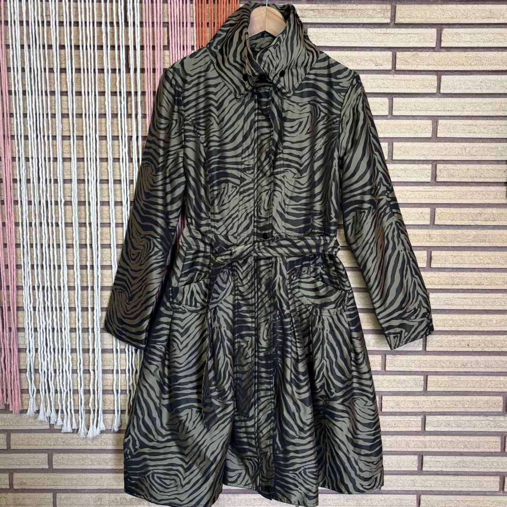 Samuel Dong Animal Print Bubble Coat Dress - Size 8 - 10 - Fit and Flare Jacket
